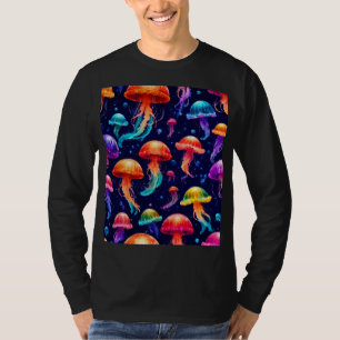 Farbiger Quallen Langschläfer T-Shirt