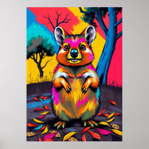 Farbiger Quokka-Pop-Art Poster