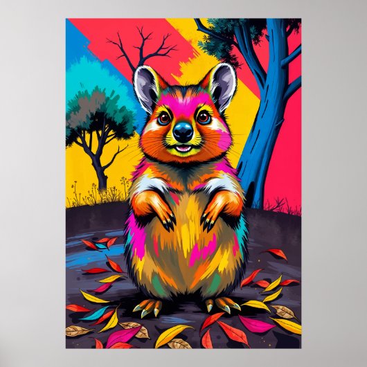 Farbiger Quokka-Pop-Art Poster (Vorne)