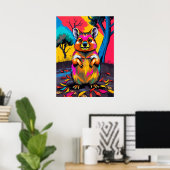 Farbiger Quokka-Pop-Art Poster (Heimbüro)