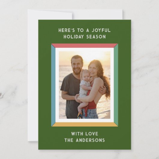 Farbiger Rahmen mit großen Grüßen Feiertagskarte (Vorderseite)