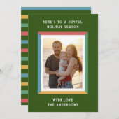 Farbiger Rahmen mit großen Grüßen Feiertagskarte (Vorne/Hinten)