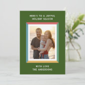 Farbiger Rahmen mit großen Grüßen Feiertagskarte (Stehend Vorderseite)