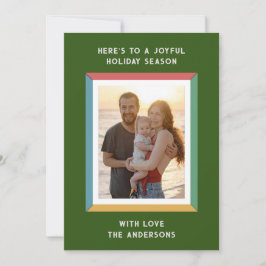 Farbiger Rahmen mit großen Grüßen Feiertagskarte