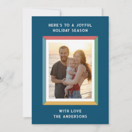 Farbiger Rahmen mit großen Grüßen Feiertagskarte