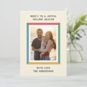 Farbiger Rahmen mit großen Grüßen Feiertagskarte (Stehend Vorderseite)