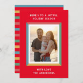 Farbiger Rahmen mit großen Grüßen Feiertagskarte (Vorne/Hinten)