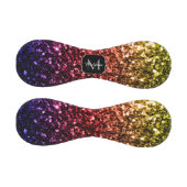 Farbiger Rainbow-Glitzer-Funkel Monogram-Name Baseball (Paneele)