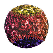 Farbiger Rainbow-Glitzer-Funkel Monogram-Name Baseball (Rückseite)