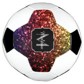 Farbiger Rainbow-Glitzer-Funkel Monogram-Name Fußball (Gedreht)