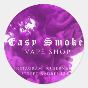 Farbiger Rauch Vape Shop Klassischer runder Aufkle Aufkleber
