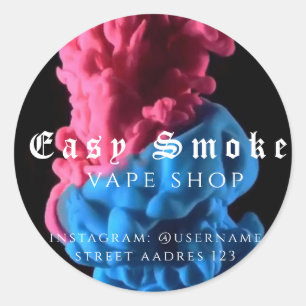 Farbiger Rauch Vape Shop Klassischer runder Aufkle Aufkleber