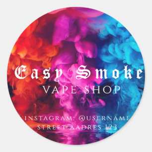 Farbiger Rauch Vape Shop Klassischer runder Aufkle Aufkleber