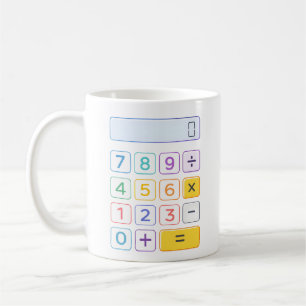 Farbiger Rechner-Mathe-Design für den Zahlentag fü Kaffeetasse