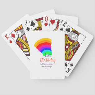 Farbiger Regenbogen 1. Geburtstag Datum Name Nachr Spielkarten