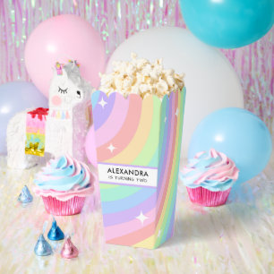 Farbiger Regenbogen 2. Geburtstag Popcorn Geschenkschachtel
