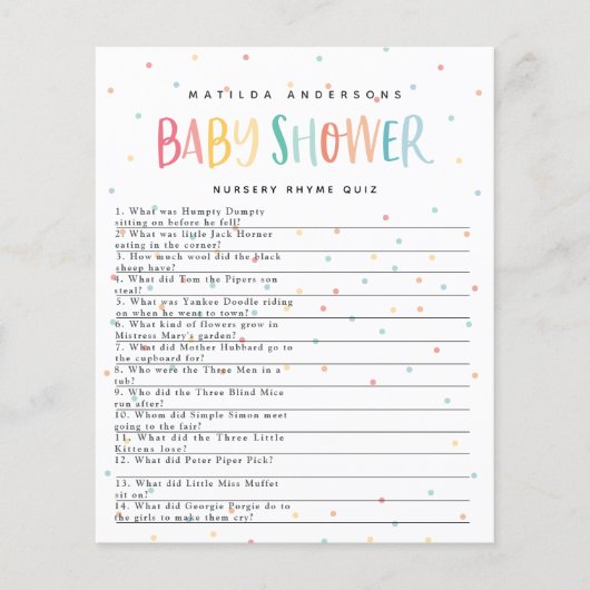 Farbiger Regenbogen-Babydusche Party Flyer (Vorne)