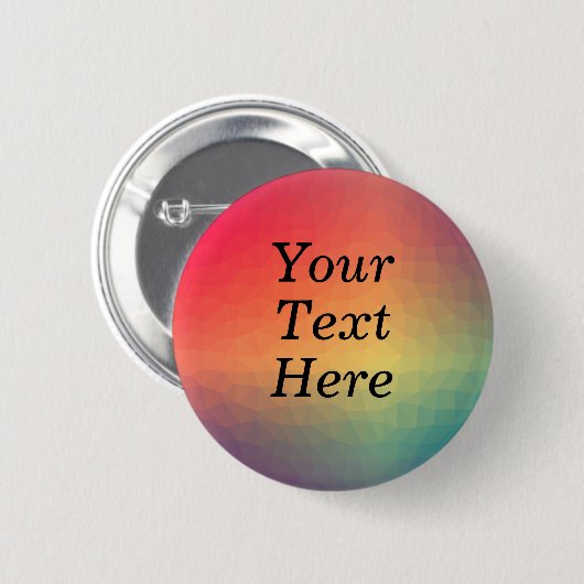 Farbiger Regenbogen-benutzerdefinierter Text Button (Vorne & Hinten)