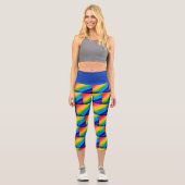 Farbiger Regenbogen Capri Leggings (Vorderseite)