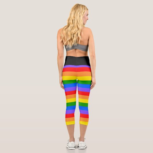 Farbiger Regenbogen Capri Leggings (Rückseite)