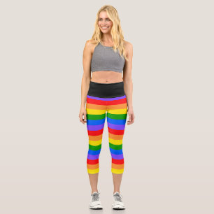 Farbiger Regenbogen Capri Leggings