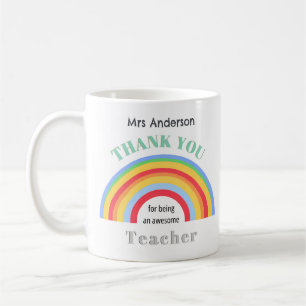 Farbiger Regenbogen Danke Lehrer Anerkennung Kaffeetasse