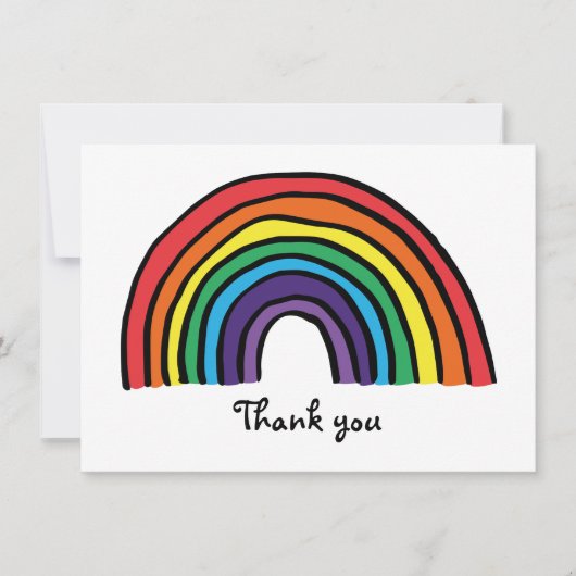Farbiger Regenbogen Dankeskarte (Vorderseite)