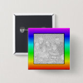 Farbiger Regenbogen-Fotorahmen-Button Button (Vorne & Hinten)