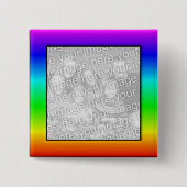 Farbiger Regenbogen-Fotorahmen-Button Button (Vorderseite)