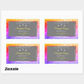 Farbiger Regenbogen-Glitzer Frame Grau Produktmark Rechteckiger Aufkleber (Blatt)