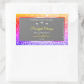 Farbiger Regenbogen-Glitzer Frame Grau Produktmark Rechteckiger Aufkleber (Tasche)