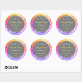 Farbiger Regenbogen-Glitzer Frame Grau Produktmark Runder Aufkleber (Blatt)