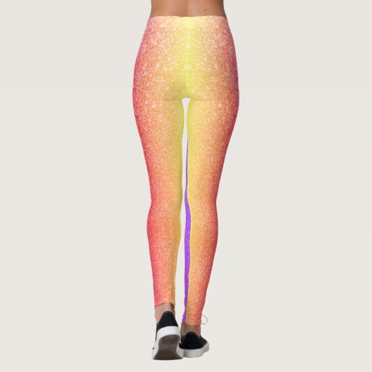 Farbiger Regenbogen-Glitzer Leggings (Rückseite)