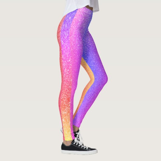 Farbiger Regenbogen-Glitzer Leggings (Rechts)