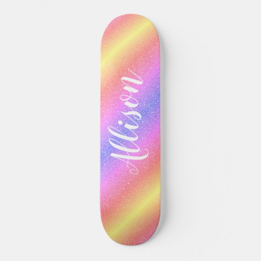 Farbiger Regenbogen-Glitzer Streifen für Personali Skateboard (Vorderseite)