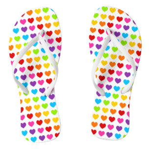 Farbiger Regenbogen Herz Badesandalen