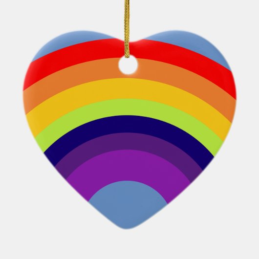 Farbiger Regenbogen Keramik Ornament (Hinten)