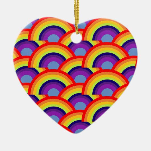 Farbiger Regenbogen Keramik Ornament (Vorne)