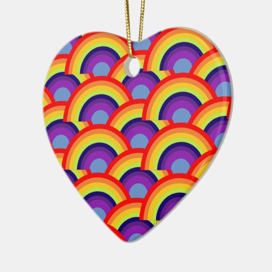 Farbiger Regenbogen Keramik Ornament (Links)