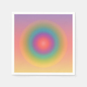 Farbiger Regenbogen Konzentrischer Kreis Raum   Serviette
