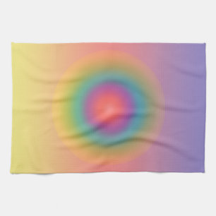 Farbiger Regenbogen-Konzentrischer Kreisraum Geschirrtuch