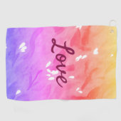 Farbiger Regenbogen-Liebe-Stolz lgbtq Gay Muster T Golfhandtuch (Horizontal)