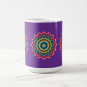 Farbiger Regenbogen-Mandala-Becher Kaffeetasse (Mittel)