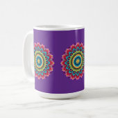 Farbiger Regenbogen-Mandala-Becher Kaffeetasse (Vorderseite Links)