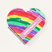 Farbiger Regenbogen mit Namen Notizblock (Vorderseite)