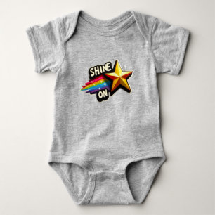 Farbiger Regenbogen mit Star Baby Strampler