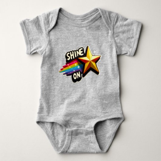 Farbiger Regenbogen mit Star Baby Strampler (Vorderseite)