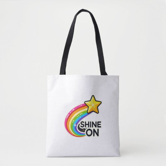 Farbiger Regenbogen mit Star Tasche (Vorderseite)