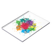 Farbiger Regenbogen-Mops Notizblock (Linke Seite)