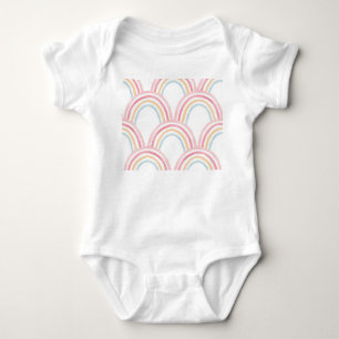Farbiger Regenbogen Nahtlose Illustration Baby Strampler